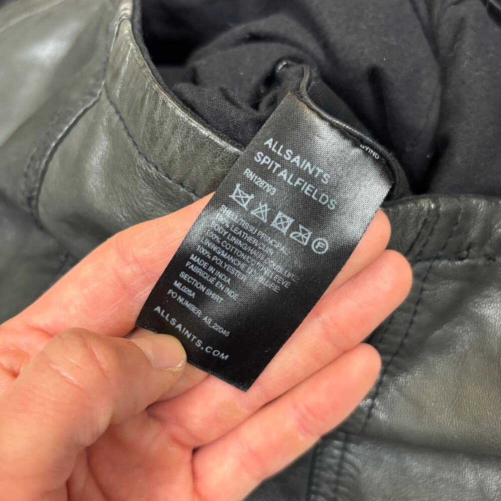 Allsaints Spitalfields Leather Section Shirt Jack… - image 7